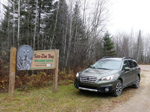 My car at the Sax-Zim Bog Welcome Center.