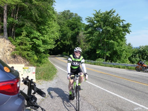 Coming into a rest stop on the Cherohala Skyway.